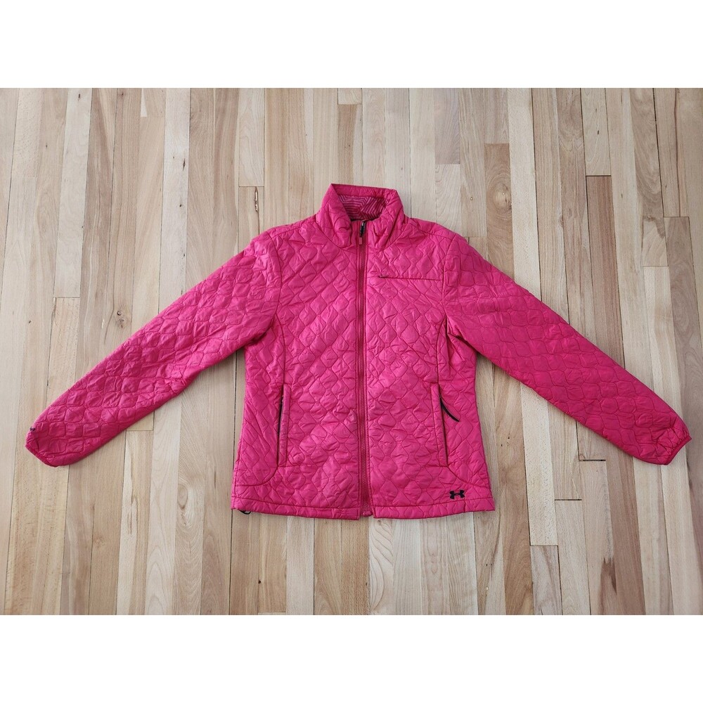 Under Armour LARGE Pink Quilted Coldgear Packable Lightweight Insulated Jacket
